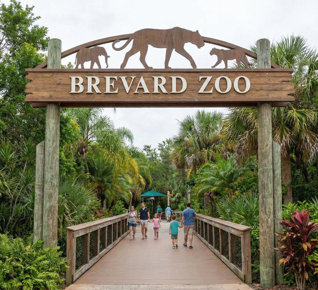 Entrance to the Brevard Zoo, a popular attraction near family-friendly communities and homes for sale in Viera, FL