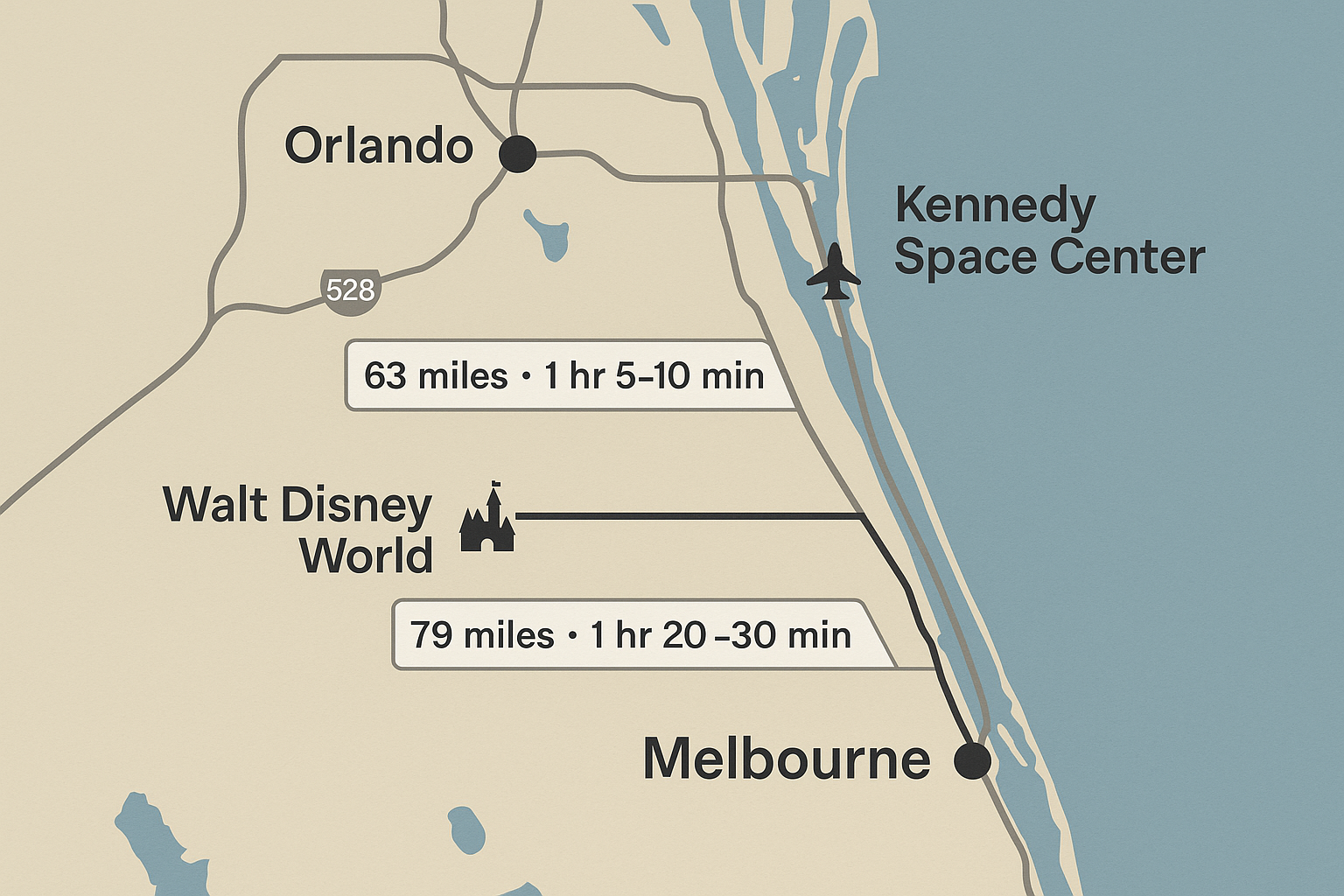 How Far is Brevard from Orlando?