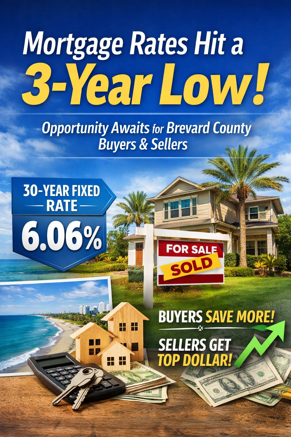 Mortgage Rates Just Hit a Three‑Year Low — What It Means for Homebuyers & Sellers in Brevard County